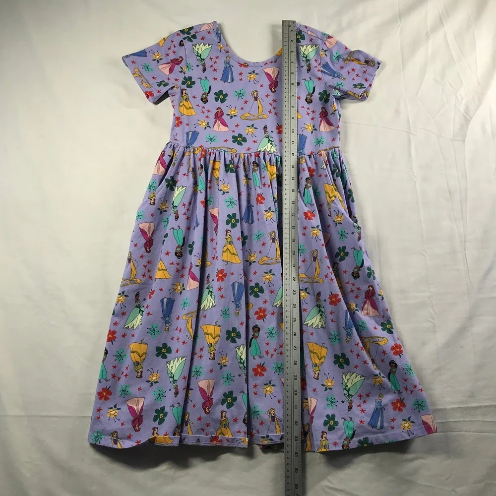 Hanna Andersson Disney Princess Purple Cotton Skater Dress Girls 12 Pockets